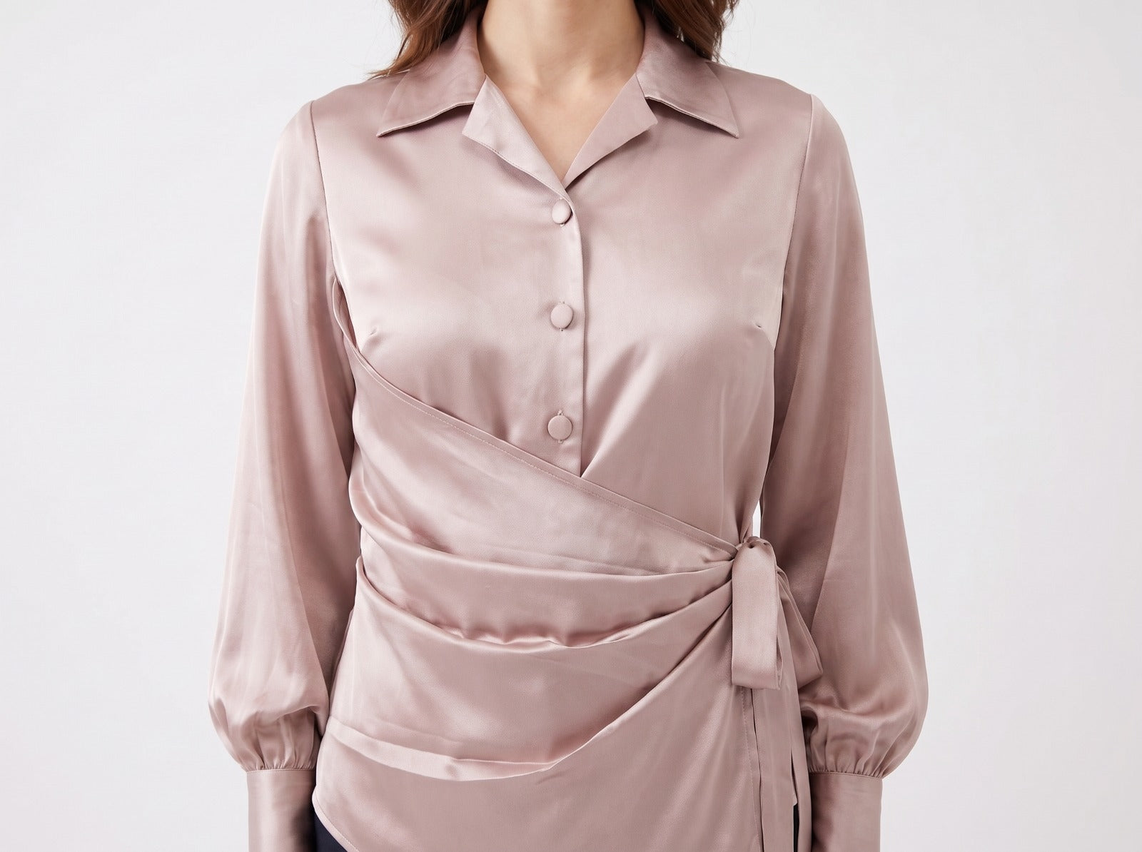 Blush Drape Satin Top