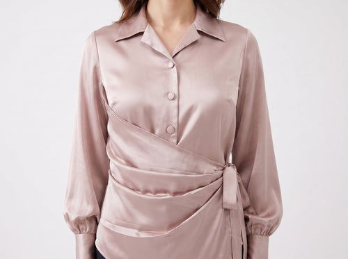 Blush Drape Satin Top