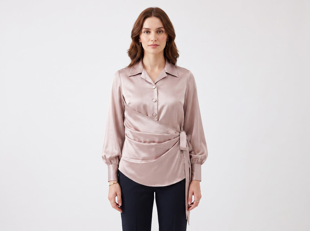 Blush Drape Satin Top